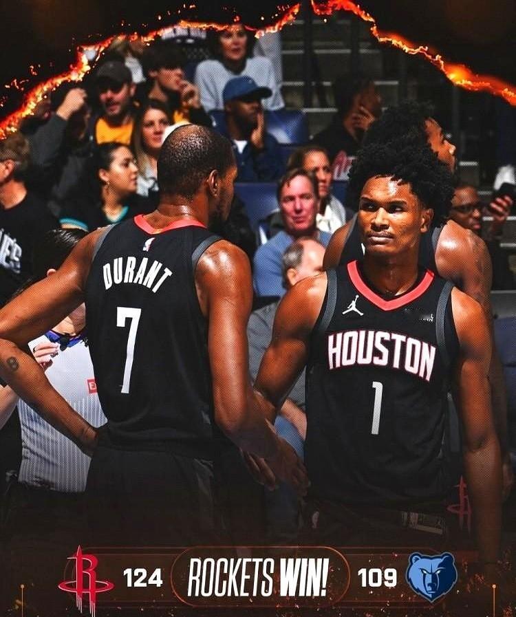 杜兰特投铁了，火箭队却打疯了。
阿门-汤普森28分10板7助攻，像一阵风刮过布鲁