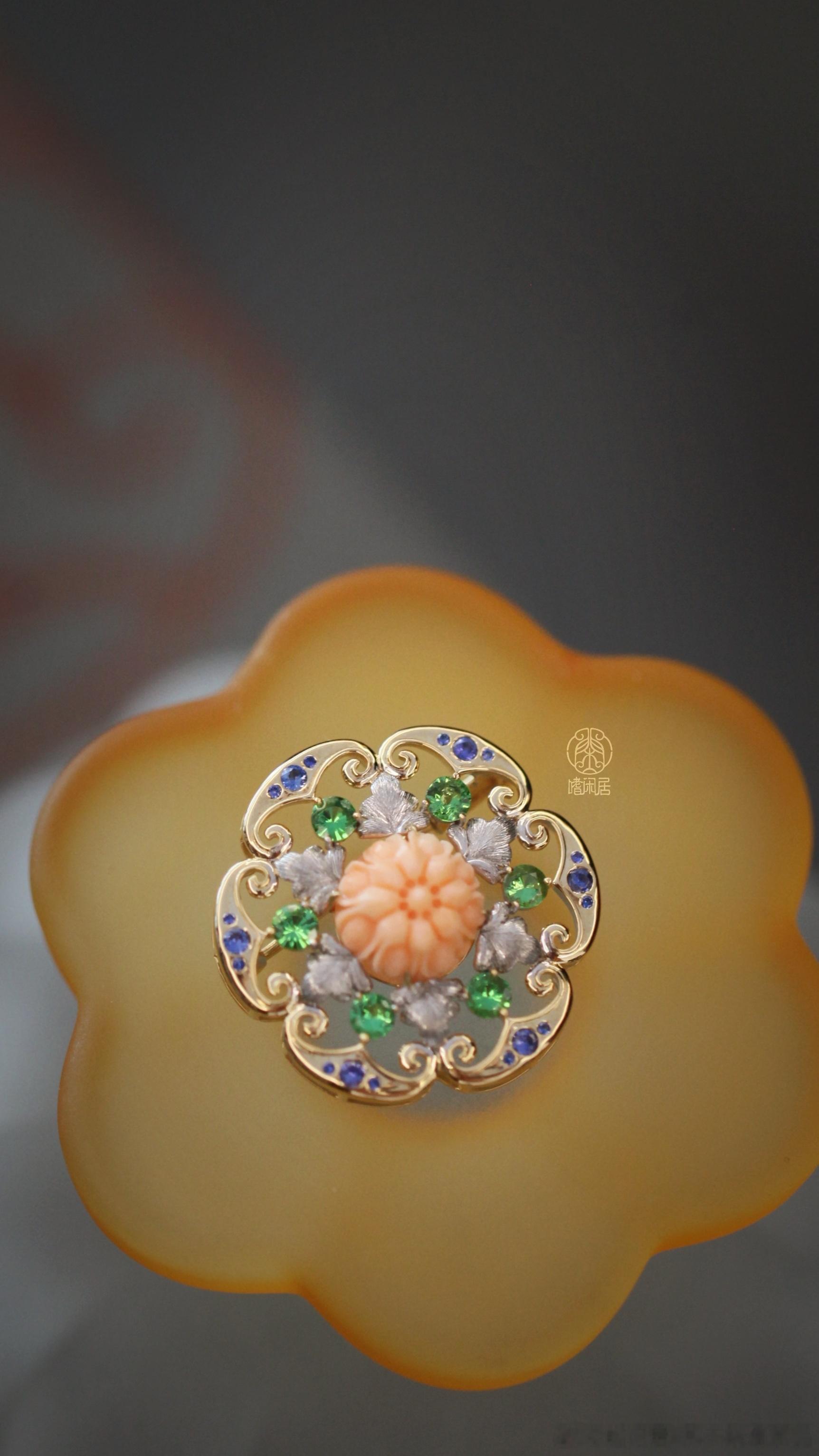 金银器 葵花～胸针吊坠 