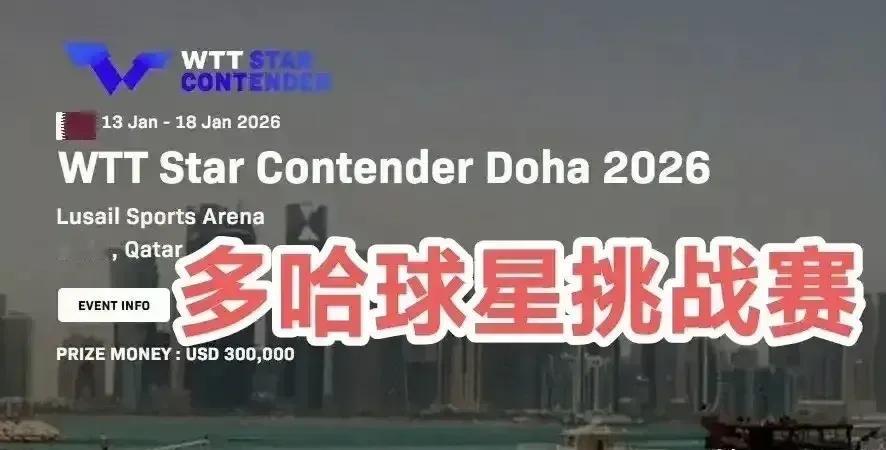 WTT球星挑战赛多哈站2026一、女单1/16决赛：1.16

石洵瑶握有赛点却