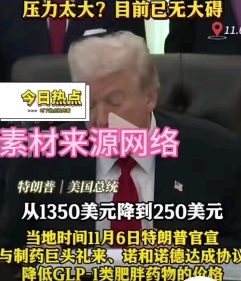 刚在网上
刷到个大新闻，
美国的辉瑞、
诺和诺德这两家大药企突然放出降价消息，减