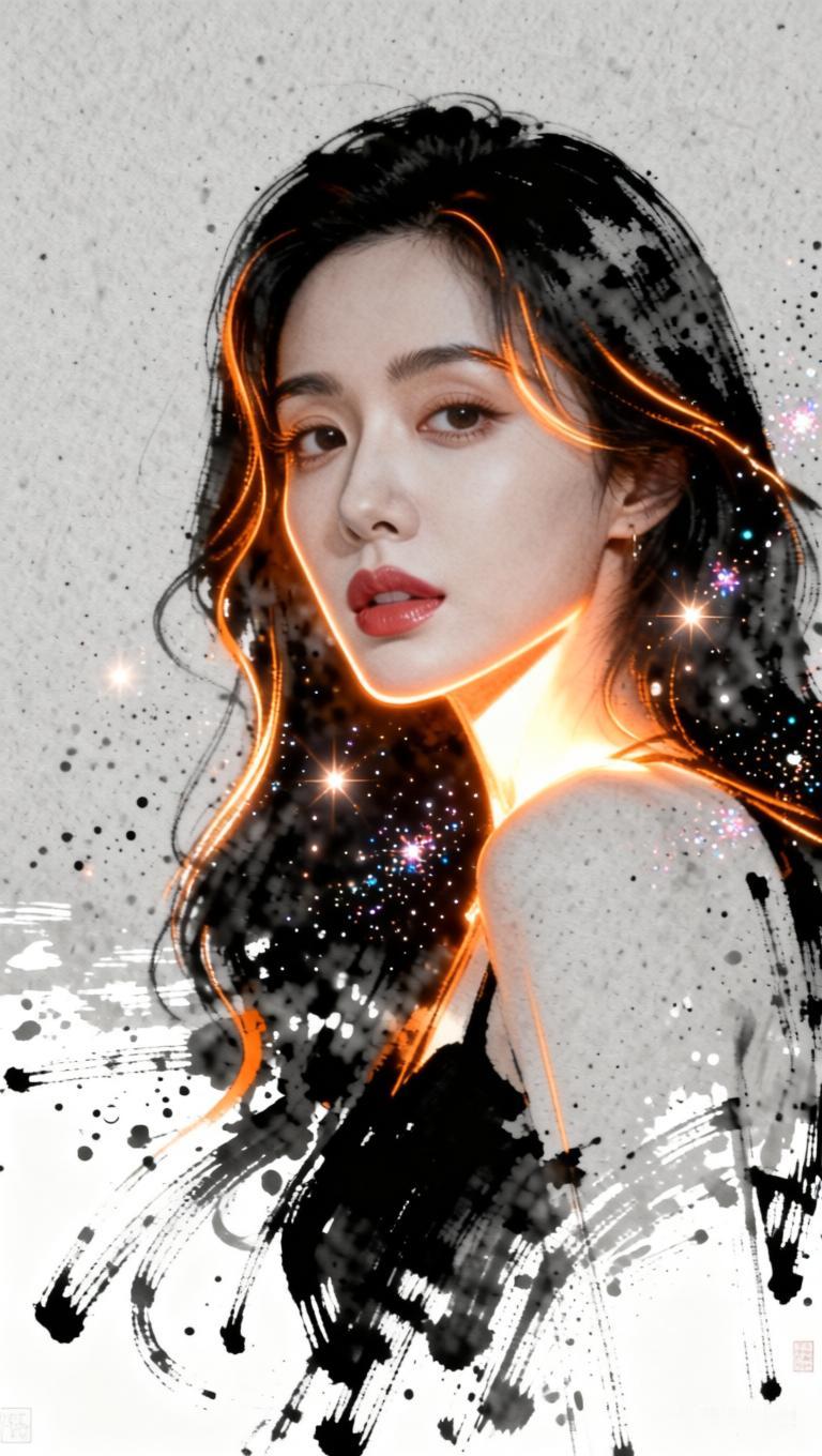 神秘黑发女郎，光影交错，魅力四射！🔥✨