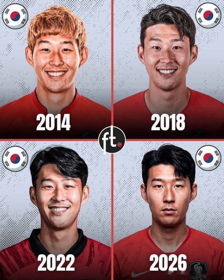 孙兴慜这12年，是从“嘻嘻”笑到“不嘻嘻”的硬汉史！

2014年浅发卷毛、笑得