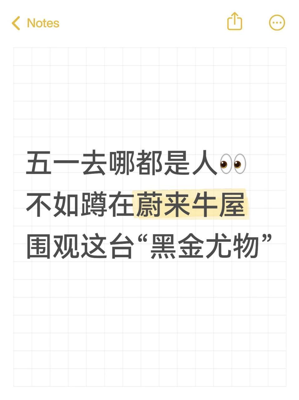 这抹玄金黑，才是五一最吸睛的“景点”五一朋友圈都在晒人山人海而我，直接杀到蔚来牛