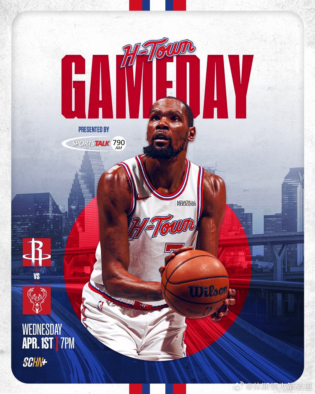 雄鹿vs火箭 八点火箭背靠背战雄鹿，谢泼德首发看比赛：网页链接（复制到浏览器打开