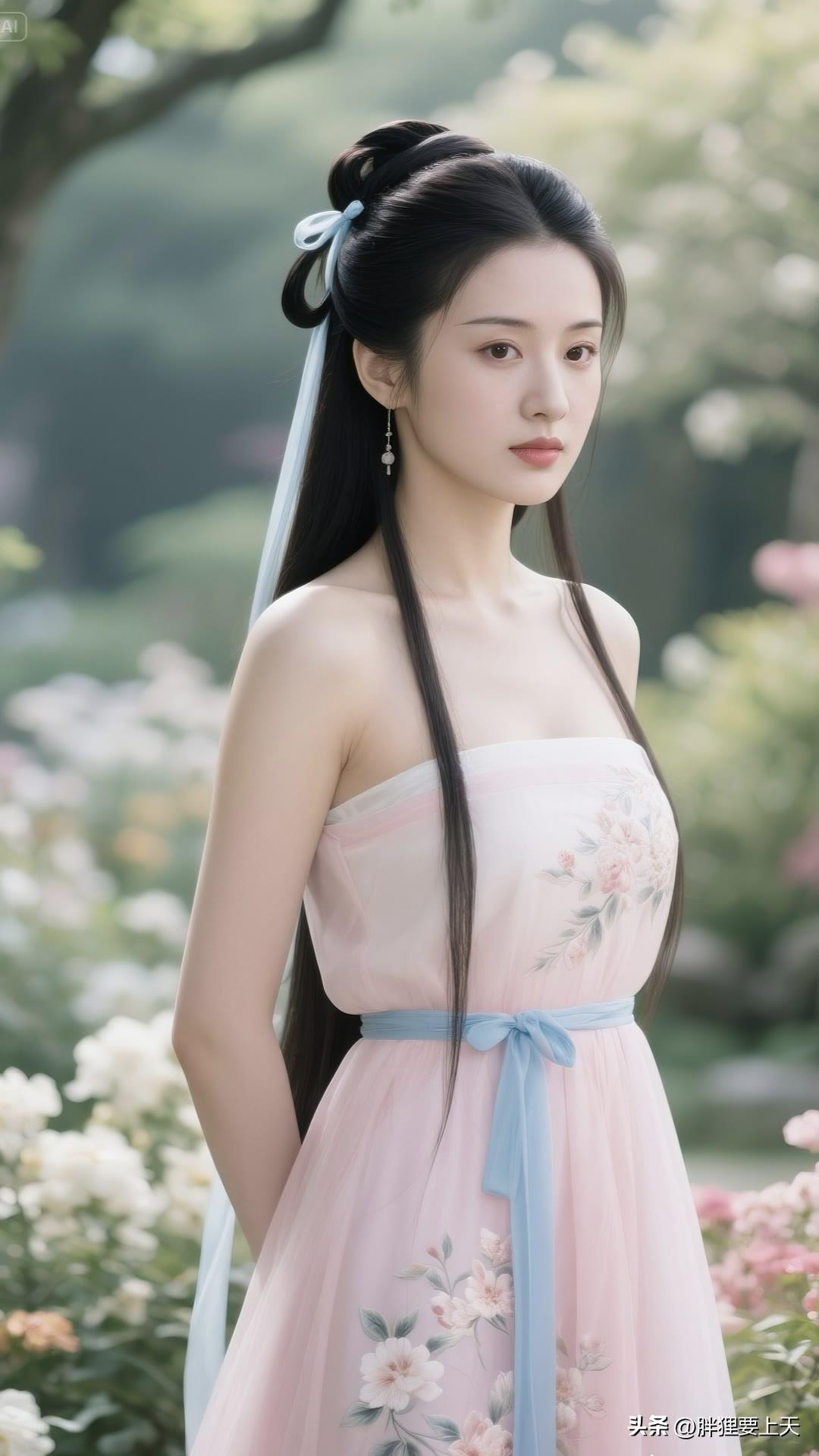 鹤栖青丝簪上月，风动流苏暗生尘。美女人像群 高清美女 古风 汉服