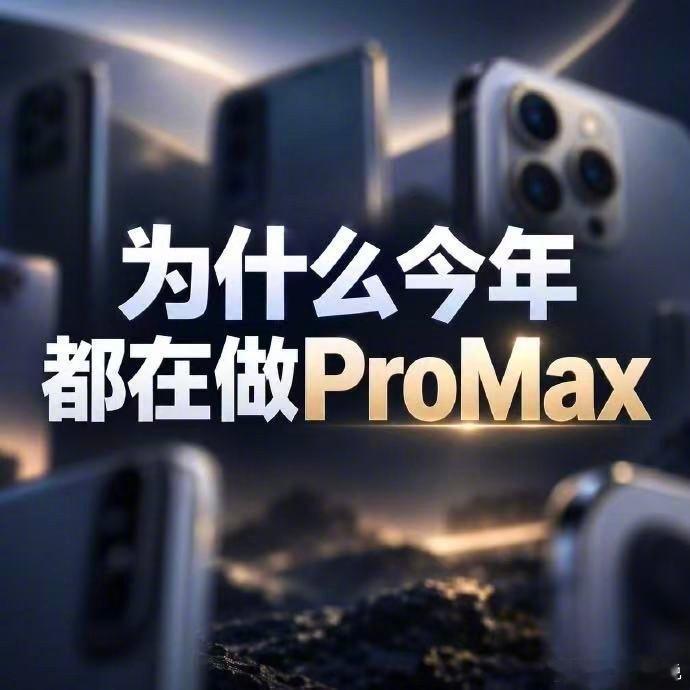 为什么今年都在做ProMax 因为Pro Max恰恰是最能体现一家手机厂商最顶尖