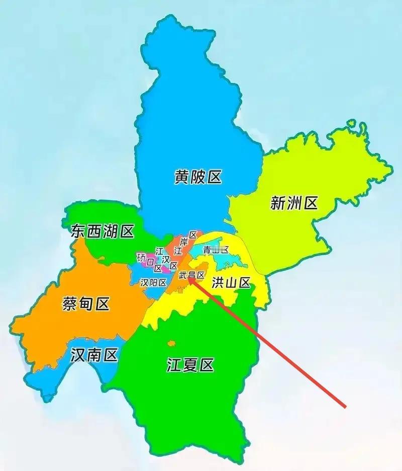 武昌区位于武汉市东南部，长江南岸，与汉阳区、汉口隔江相望，北至余家头罗家港与青山