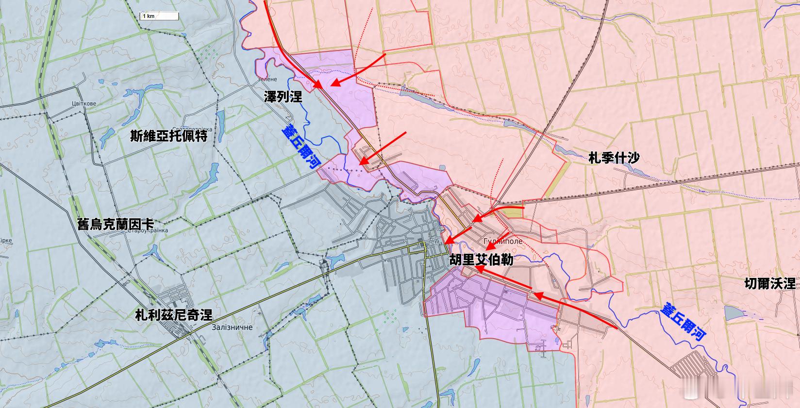 更新胡里艾伯勒城區戰鬥目前俄羅斯武裝部隊距離胡里艾伯勒城區中心僅剩500米的距離