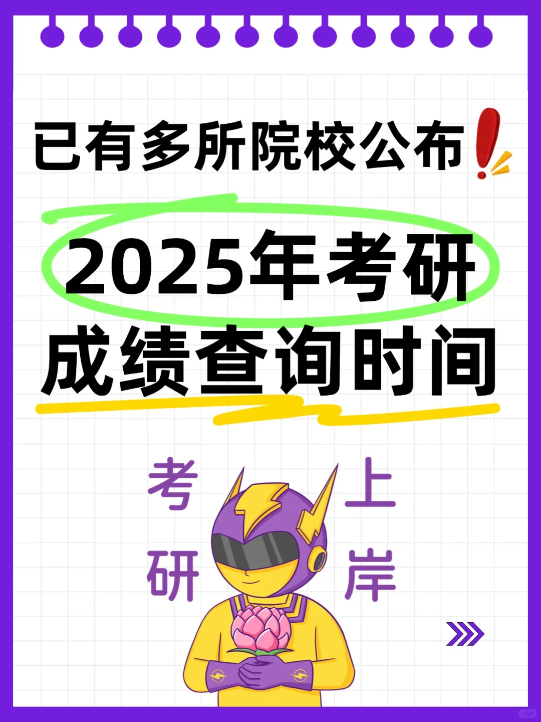 已有多所院校公布2025年考研成绩查询时间❗