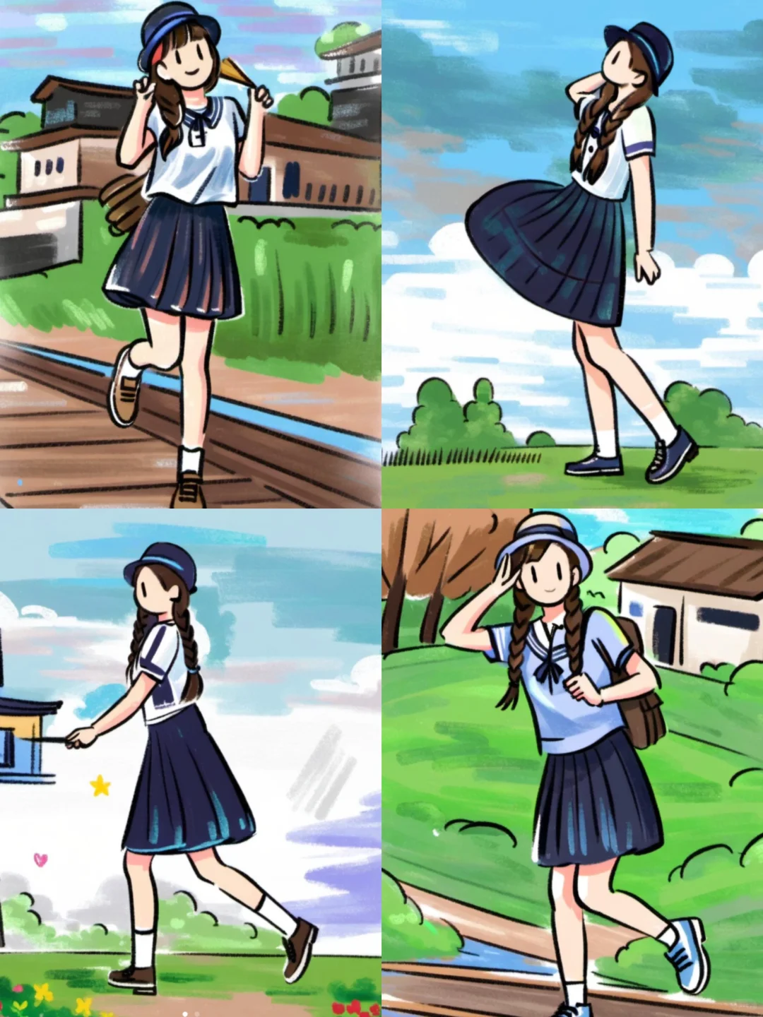 日漫头像｜二次元漫画少女走进现实