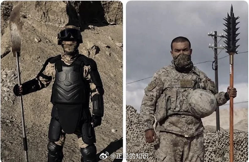 根据边界协议，中国和印度不能在边境附近使用枪支，因此他们使用石块、棍棒、棍棒和拳
