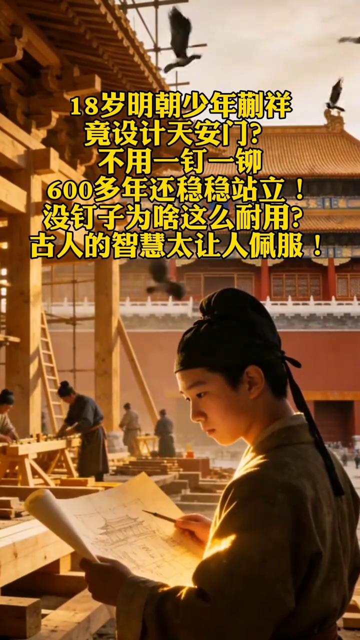 18岁明朝少年蒯祥竟设计天安门？不用一钉一铆，600多年还稳稳站立！没钉子为啥这