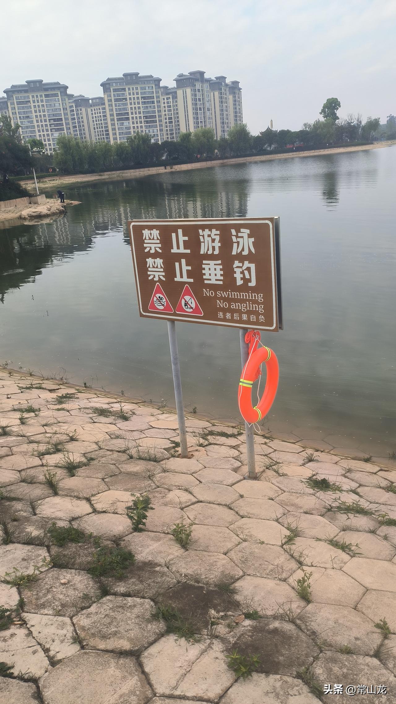 公园水库里，夏天游泳的人越来越多了，虽然岸边醒目地竖着警示牌：“禁止游泳，禁止垂