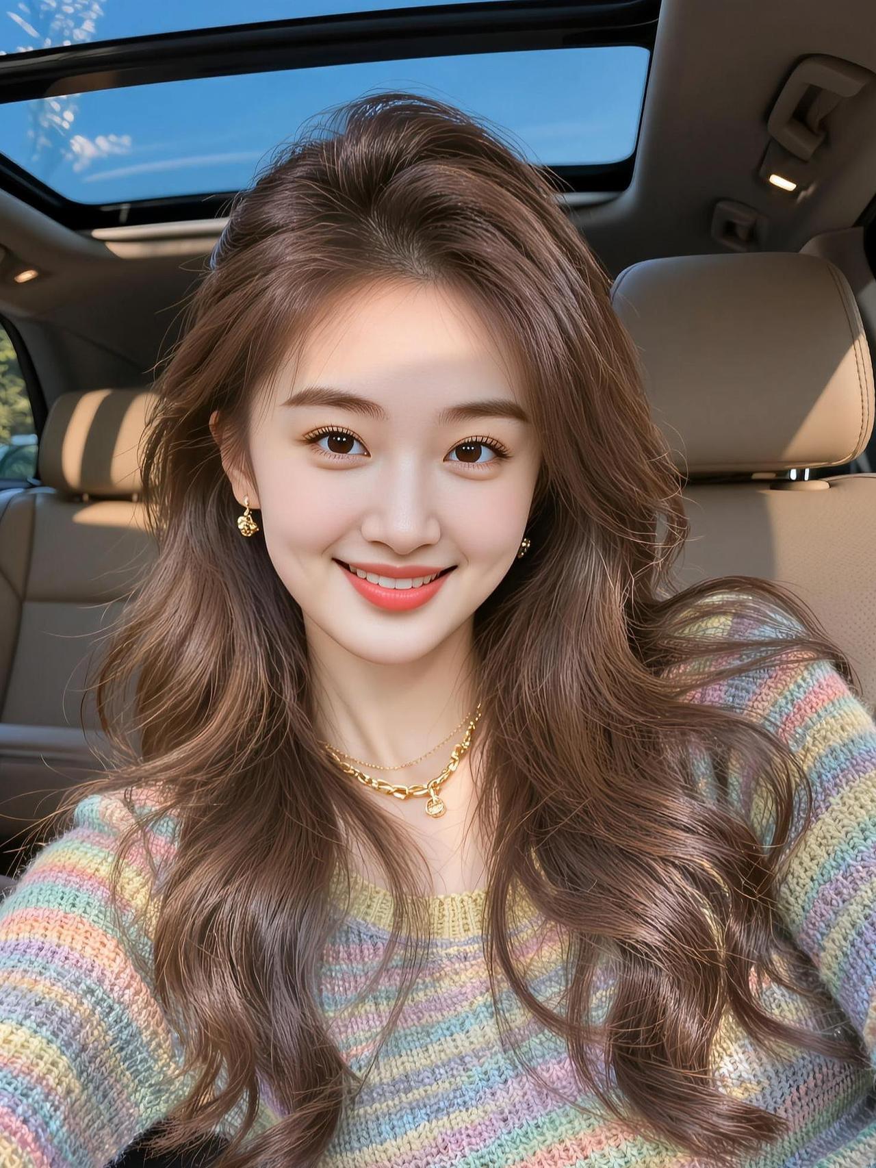 棕发甜自拍 抖音ai创作