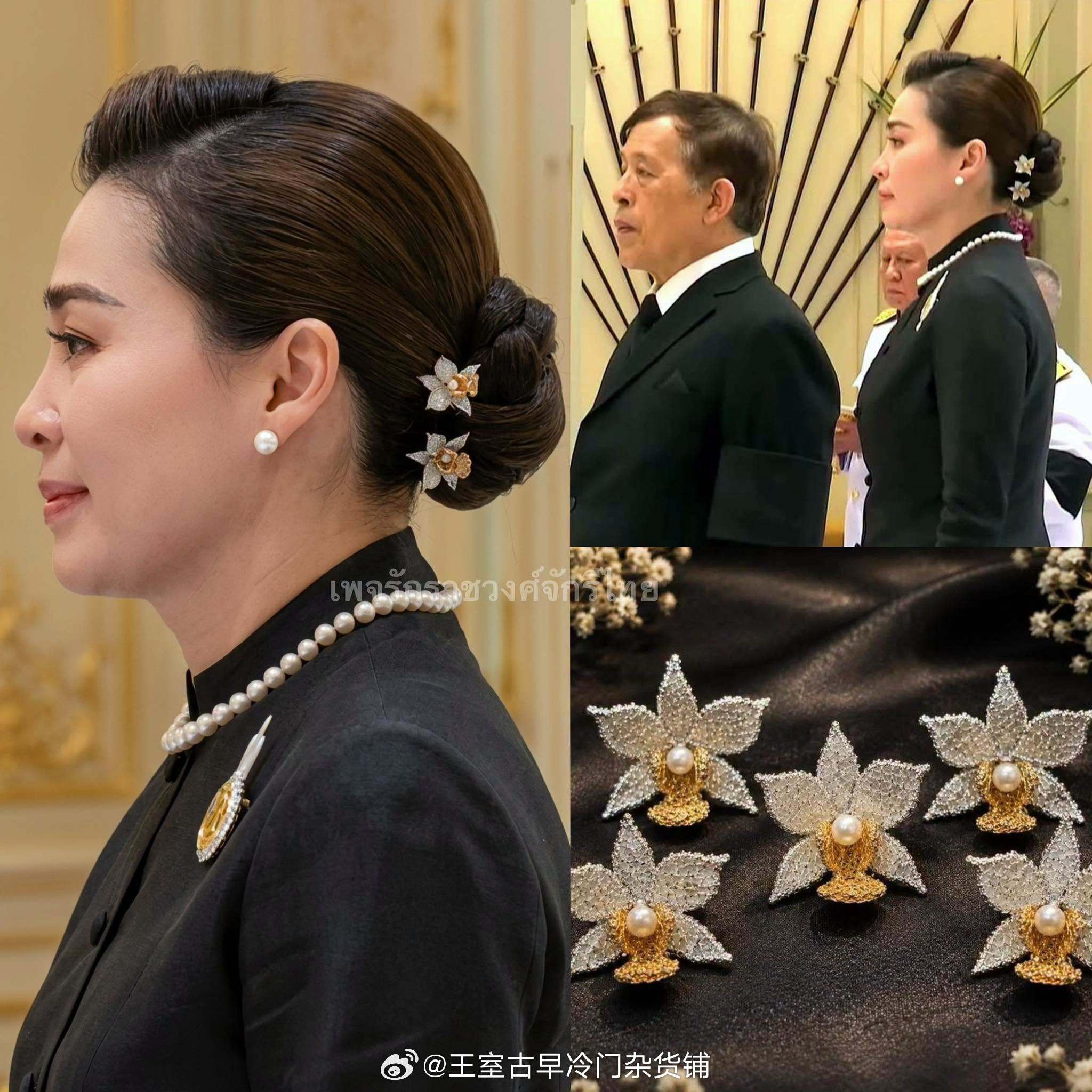 王室王室泰国王室素娘娘 素娘娘佩戴的金线科马松兰。和雪绒花一样来自拉廊府的手工艺
