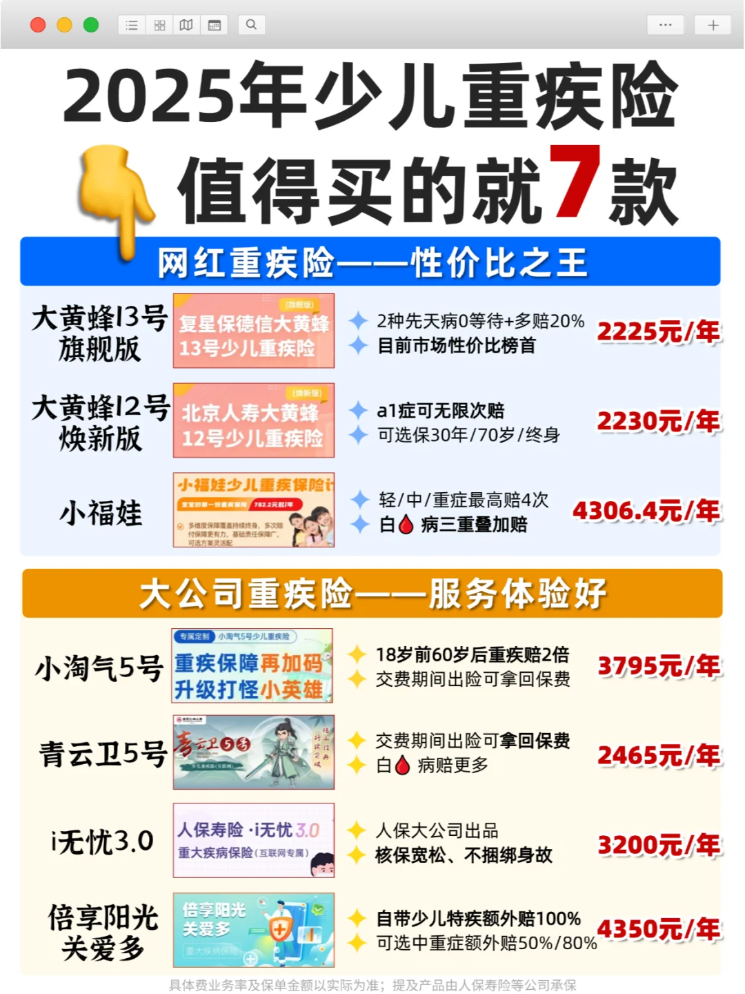 盘点2025宝宝重疾险🏆选这7款拒绝踩雷！