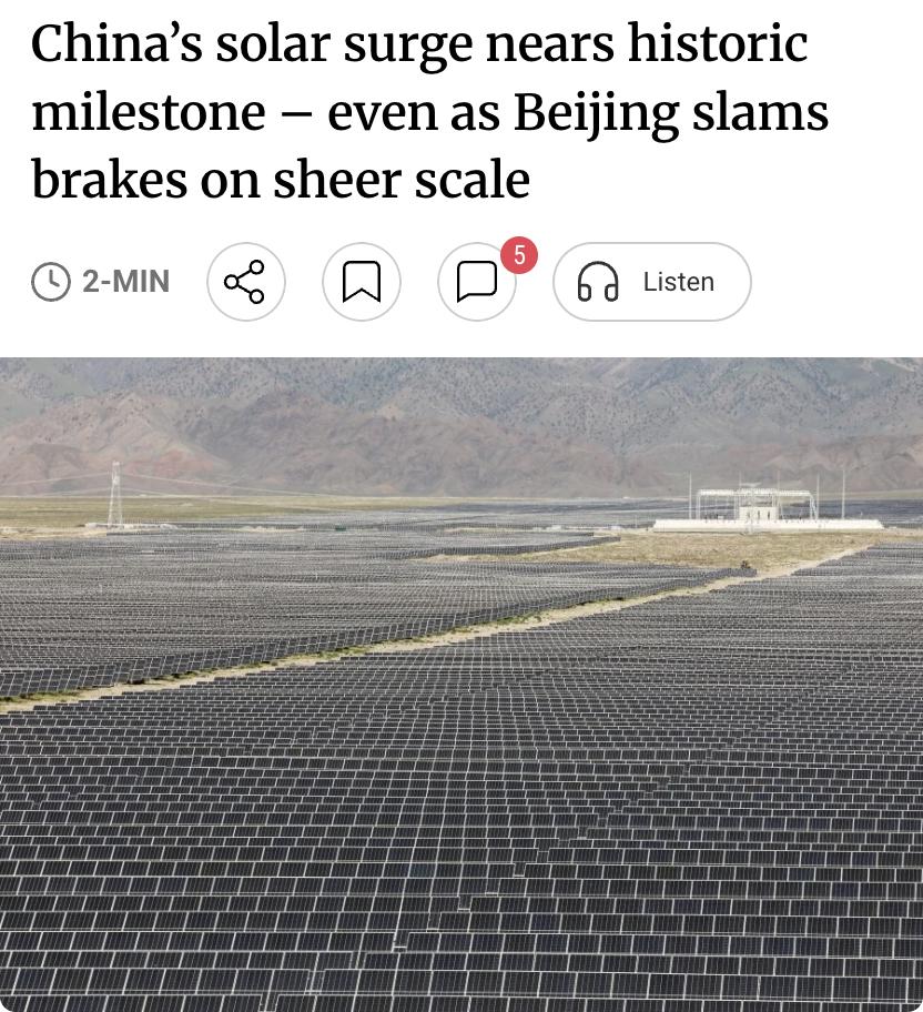 外媒：中国太阳能装机容量今年有望历史性超越煤电，成为最大电源类型。

截至6月底