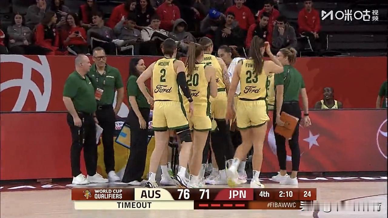 女篮世预赛资格赛伊斯坦布尔赛区最新战报：澳大利亚队81-71战胜日本队，惠特科姆