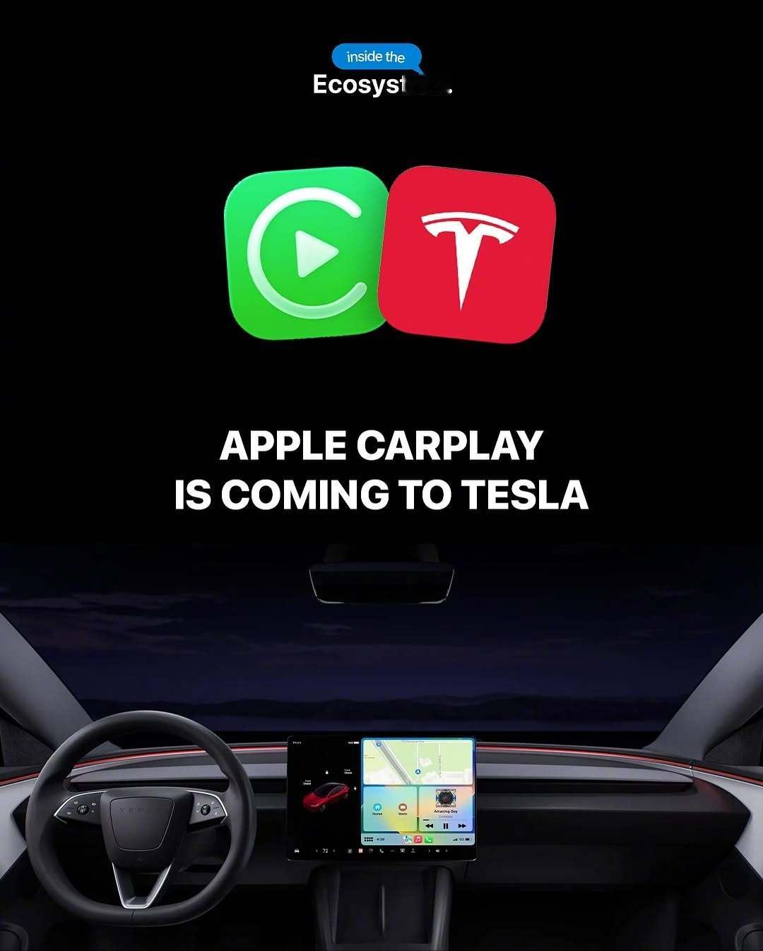 特斯拉 车机即将引入Carplay，而中国品牌越来越多的车机已经不支持Carpl