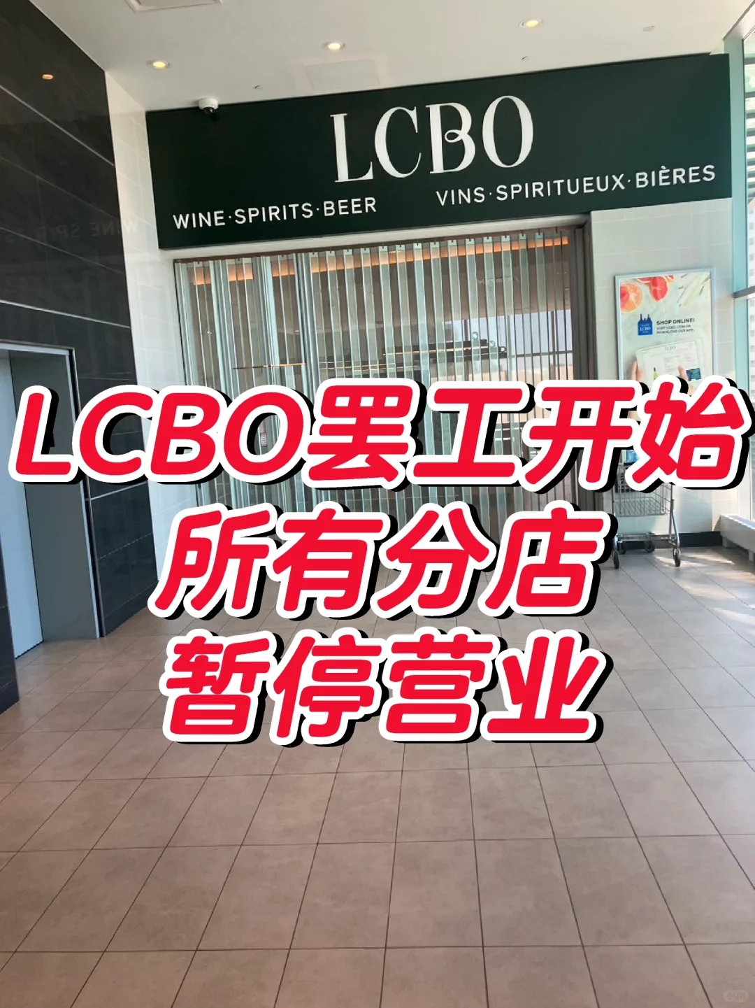 去看了 真关了呀😱LCBO罢工开始❗