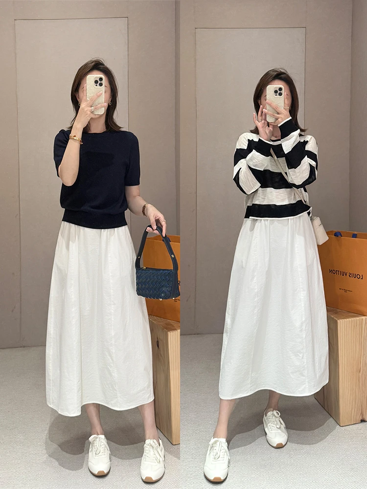 不透的小白裙 A字版型藏住大腿肉肉！！