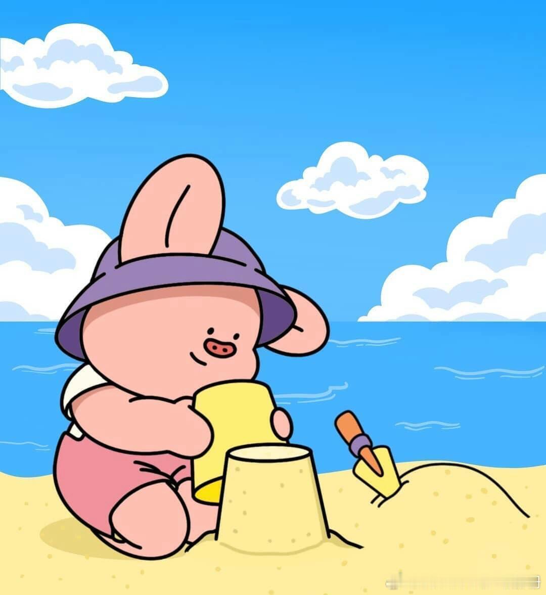 插画✨可爱小猪，当头像还是挺不错的～[亲亲] 