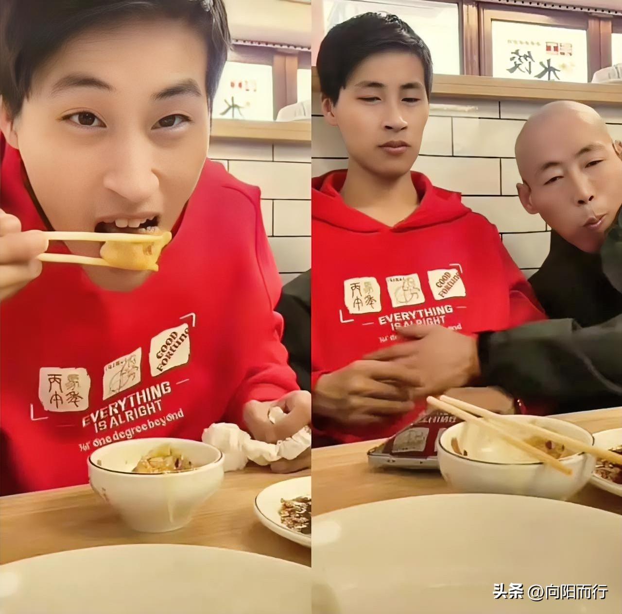 有没有发现，张云鹏和别的寻亲孩子真的不一样。他不管镜头，见饭就两眼放光，吃到肚子