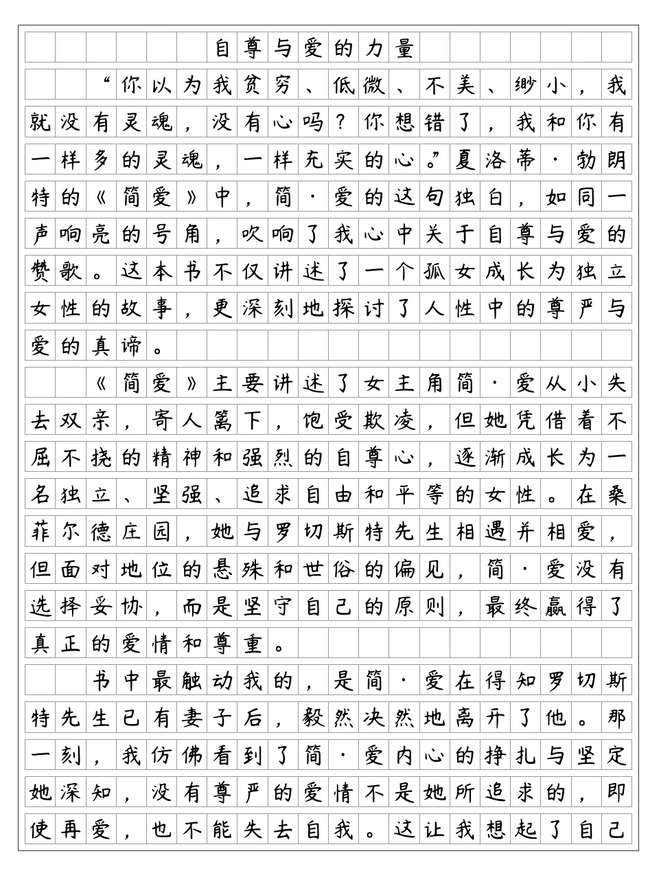 《简爱》读后感：自尊与爱的力量