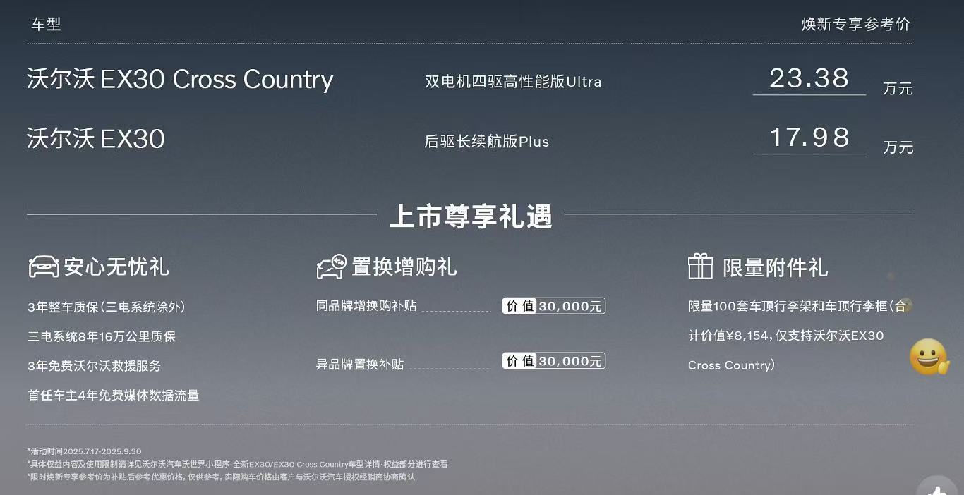 沃尔沃EX30CC发布  23.38万，北欧越野基因触电重生！作为EX30的跨界