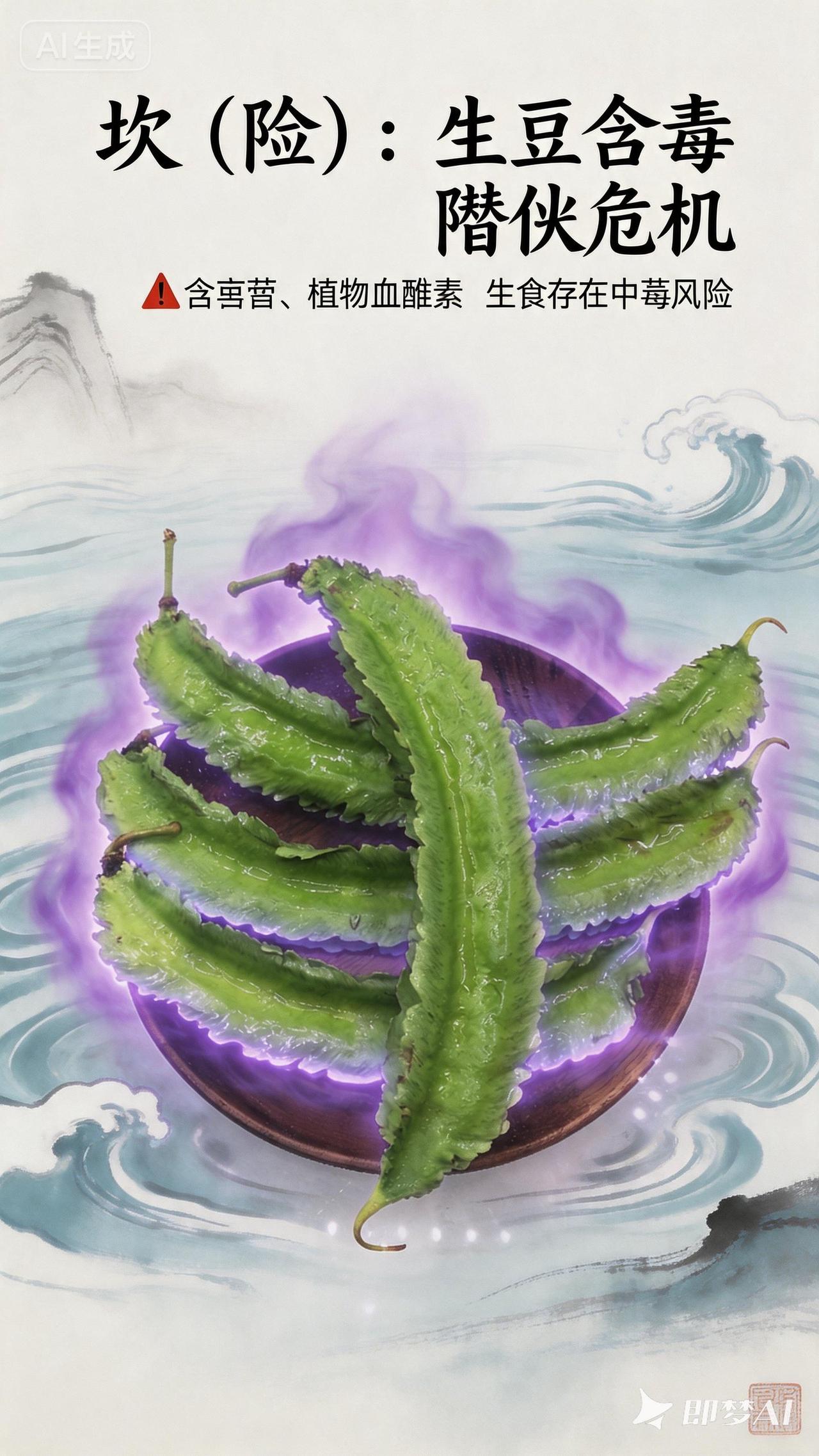 四棱豆生吃有毒而熟吃能养生，主要与它含有的物质成分以及烹饪对这些成分的影响有关：