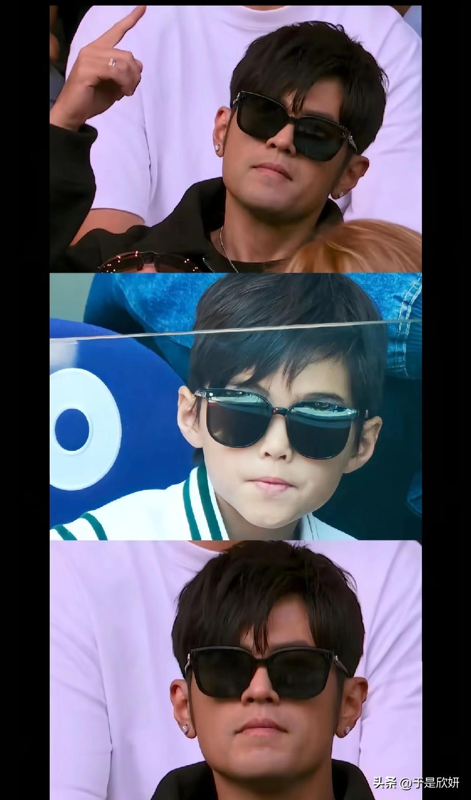 谁懂啊！周杰伦带儿子看球的正面照流出，这颜值也太能打了吧！😍
照片里小小的他戴