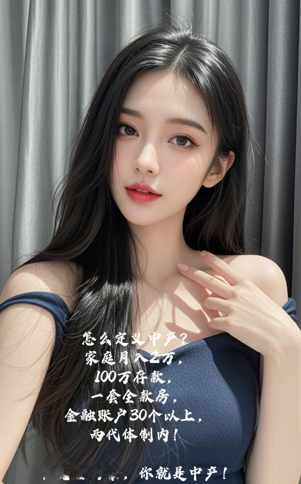 你符合中产的要求了吗？

1，存款100万以上。
2，家庭月收入2万以上。
3，