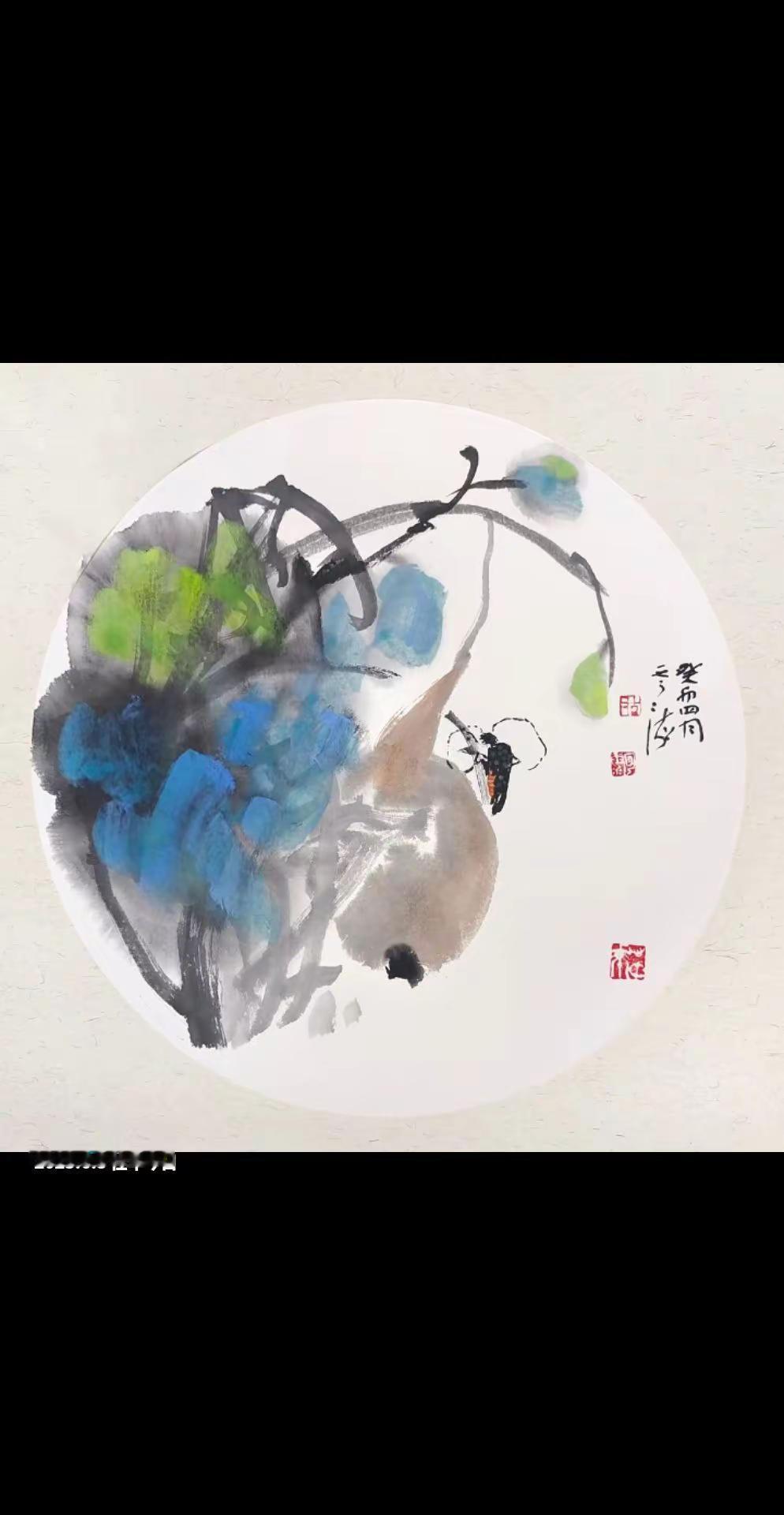2023年（癸卯）徐州胡云海画的卡纸花鸟画作品。国画写意小品 写意作品欣赏 国画