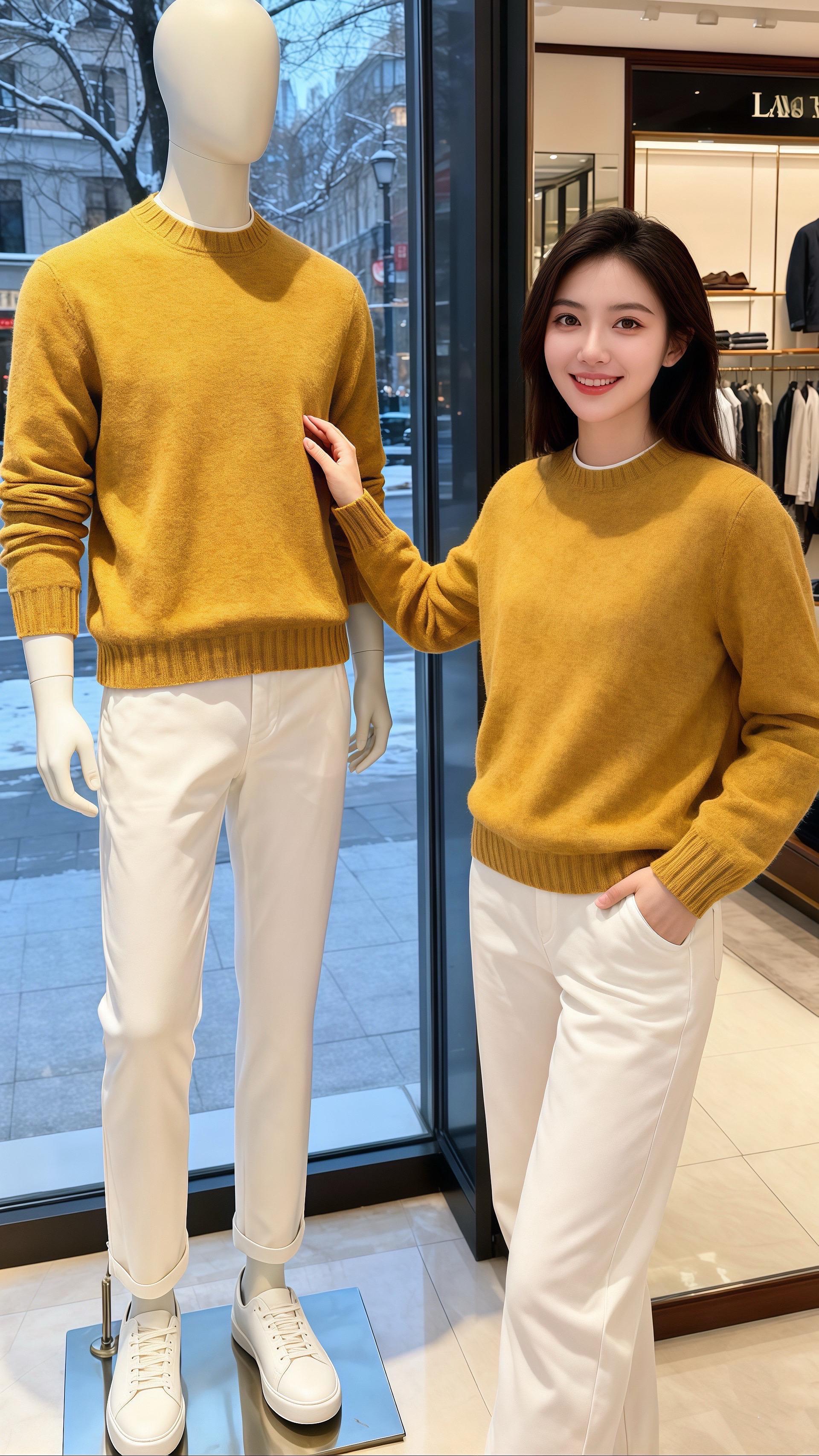 雪絮裹着街景落进玻璃窗时，皓明推开咖啡馆门，一眼撞进许妍的笑里——她穿...