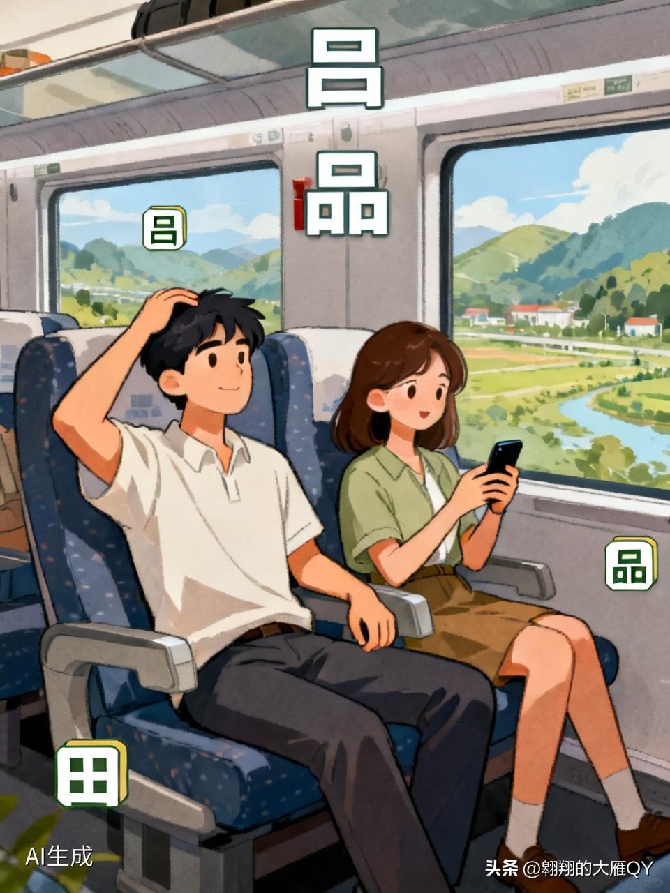 高铁上，一男一女相邻而坐。男子主动搭话：“美女，你气质真好，能加个微信吗？”
女