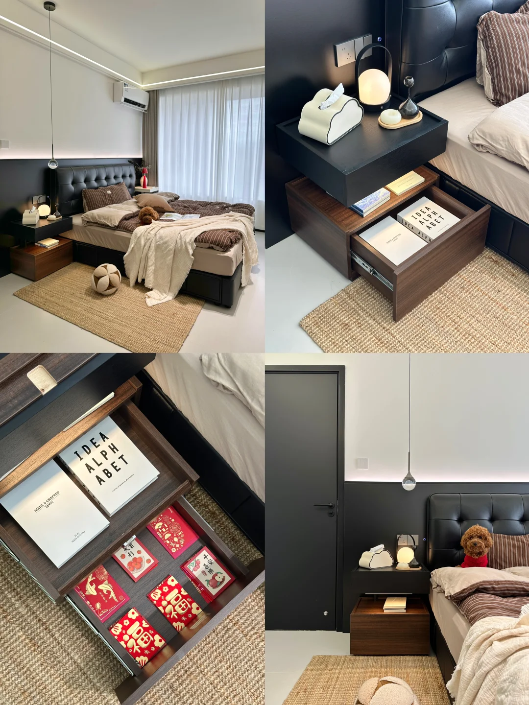 小户型救星！尺寸刚好的悬浮床头柜太香了