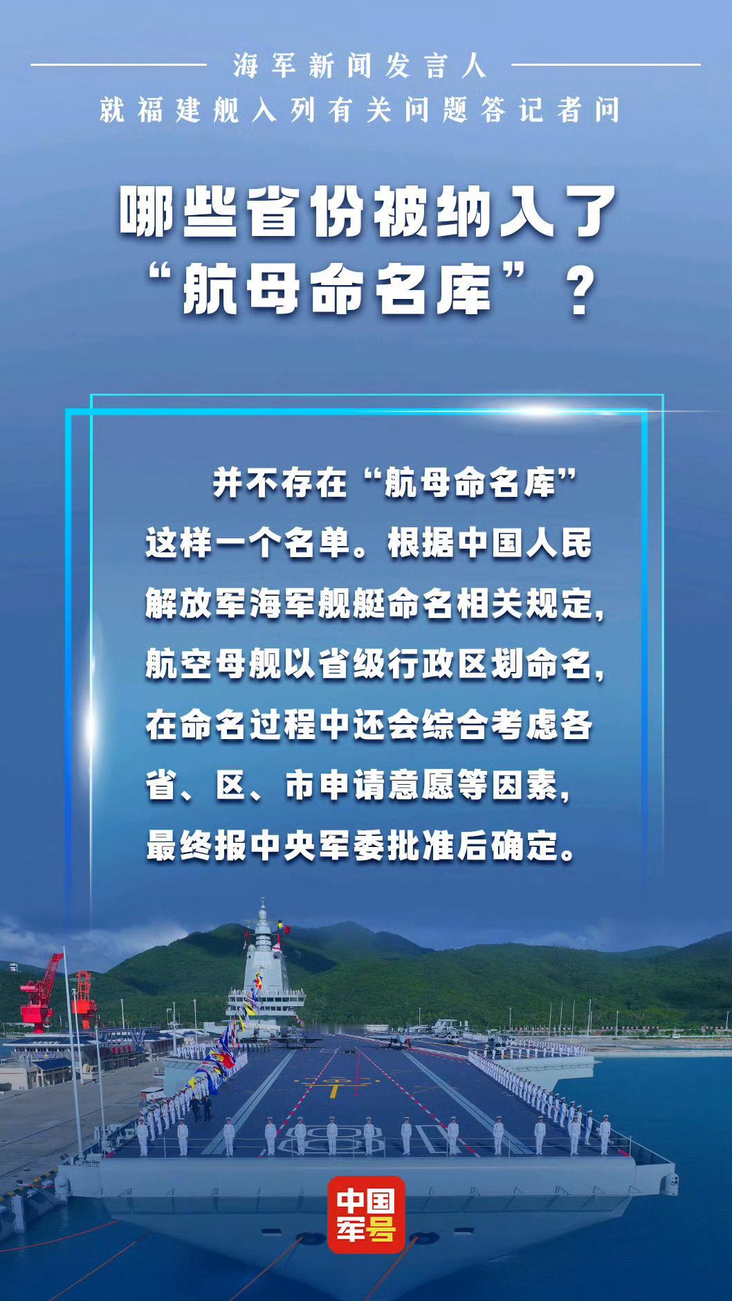 福建舰入列，下一艘航母将会以哪个省命名？
辽宁舰的由来是甲午海战的金旅海战，18