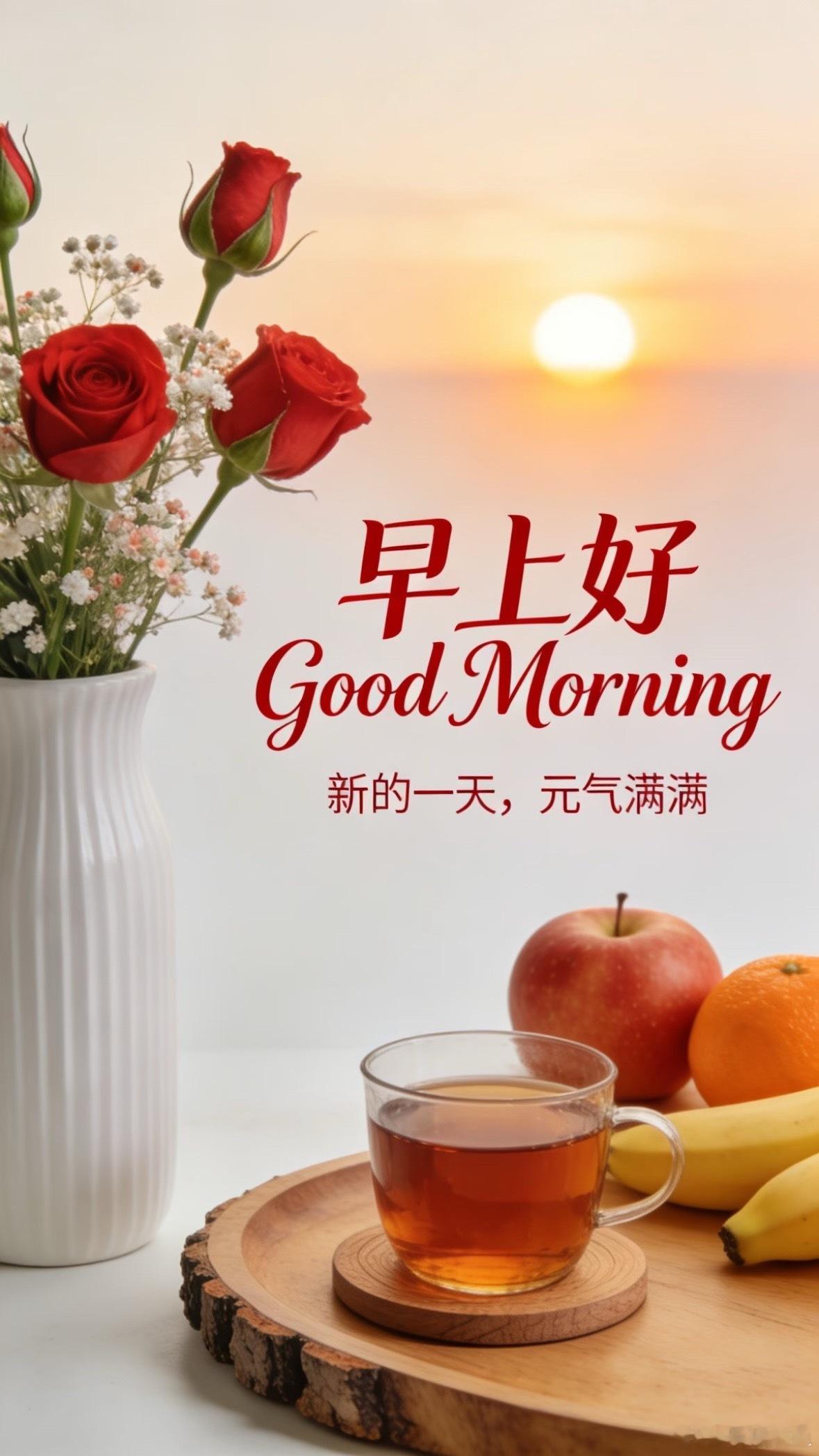 早安心语 每天都是最好的一天，迎着太阳，向阳而生新的一天，元气满满 