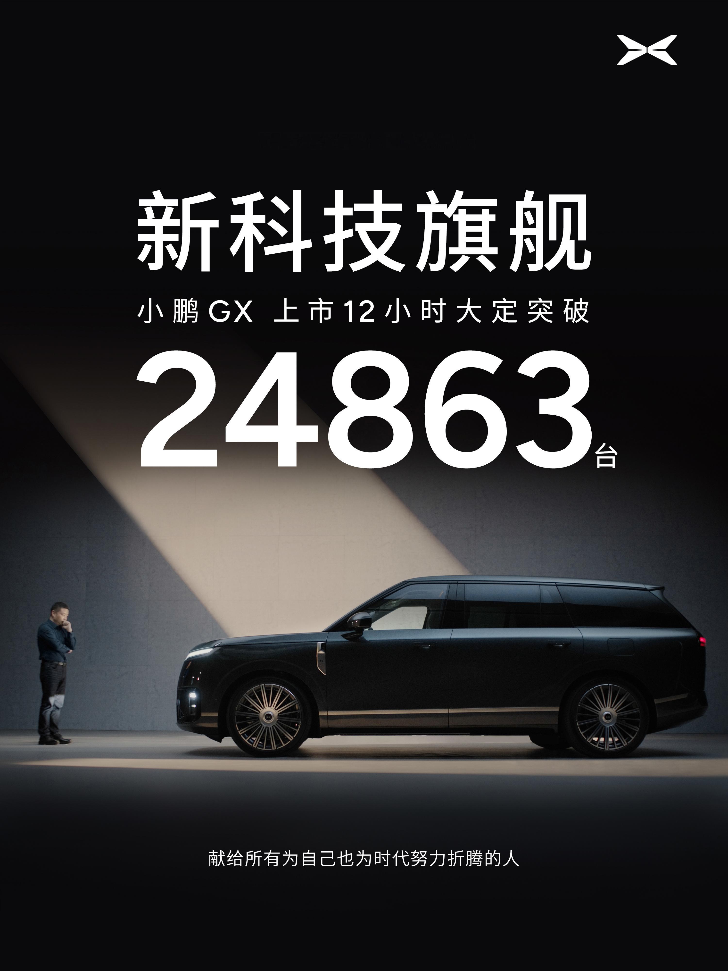 我的预测一般都挺准，小鹏GX果然是爆款了，上市12小时大定24863台！一台可以