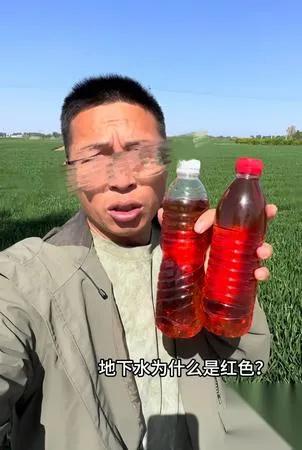 浇麦的井水

红得扎眼

种出来的麦子你敢吃吗？

最近蠡县黄庄村的红水浇麦事件
