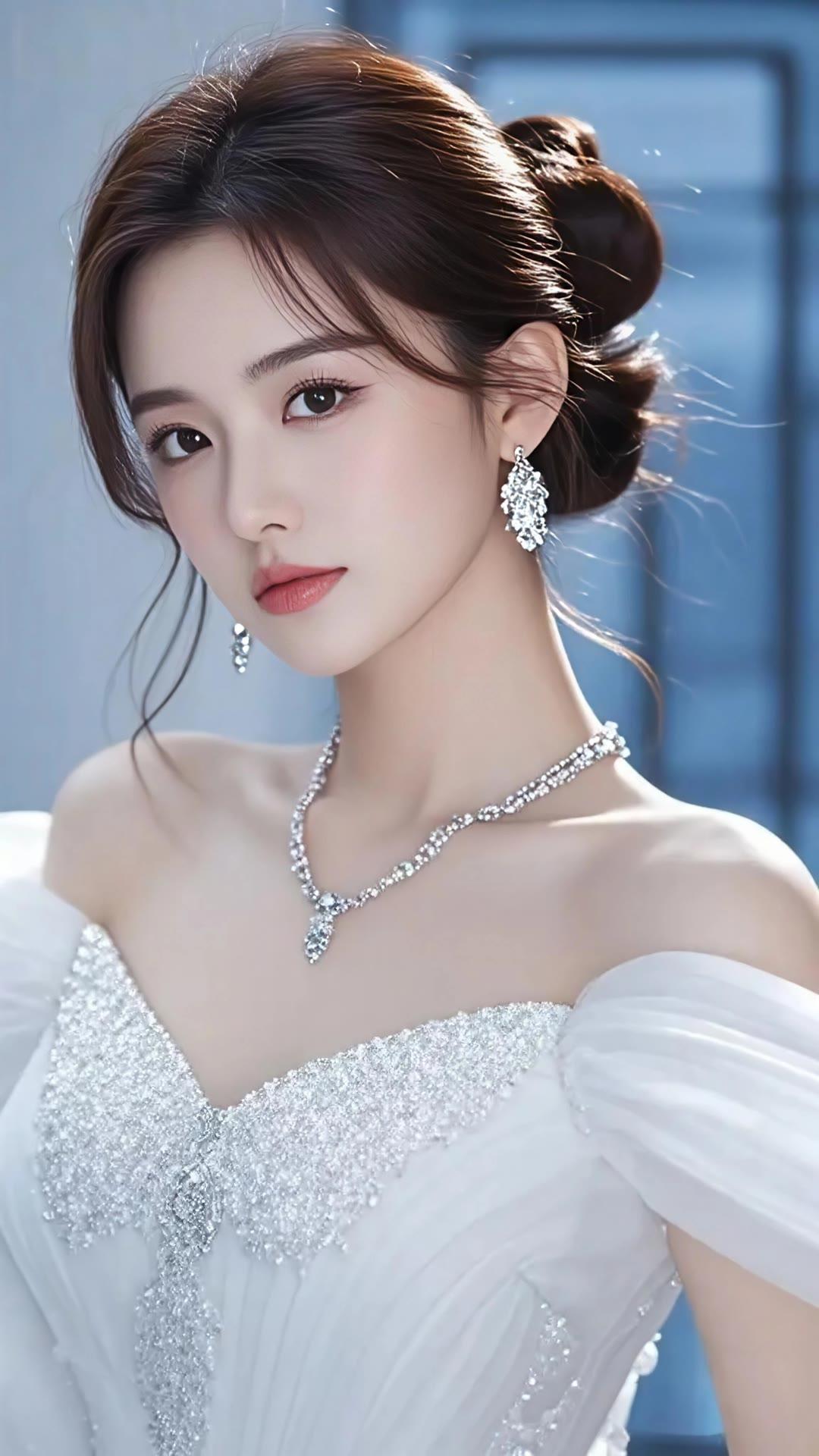 优雅公主风，闪耀的珠宝与华丽的礼服，尽显高贵气质。