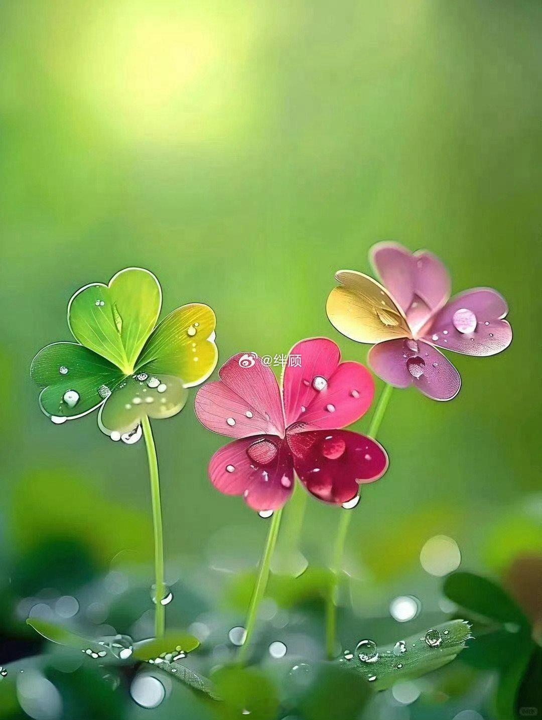七彩四叶草，遇见即好运。 ​​​