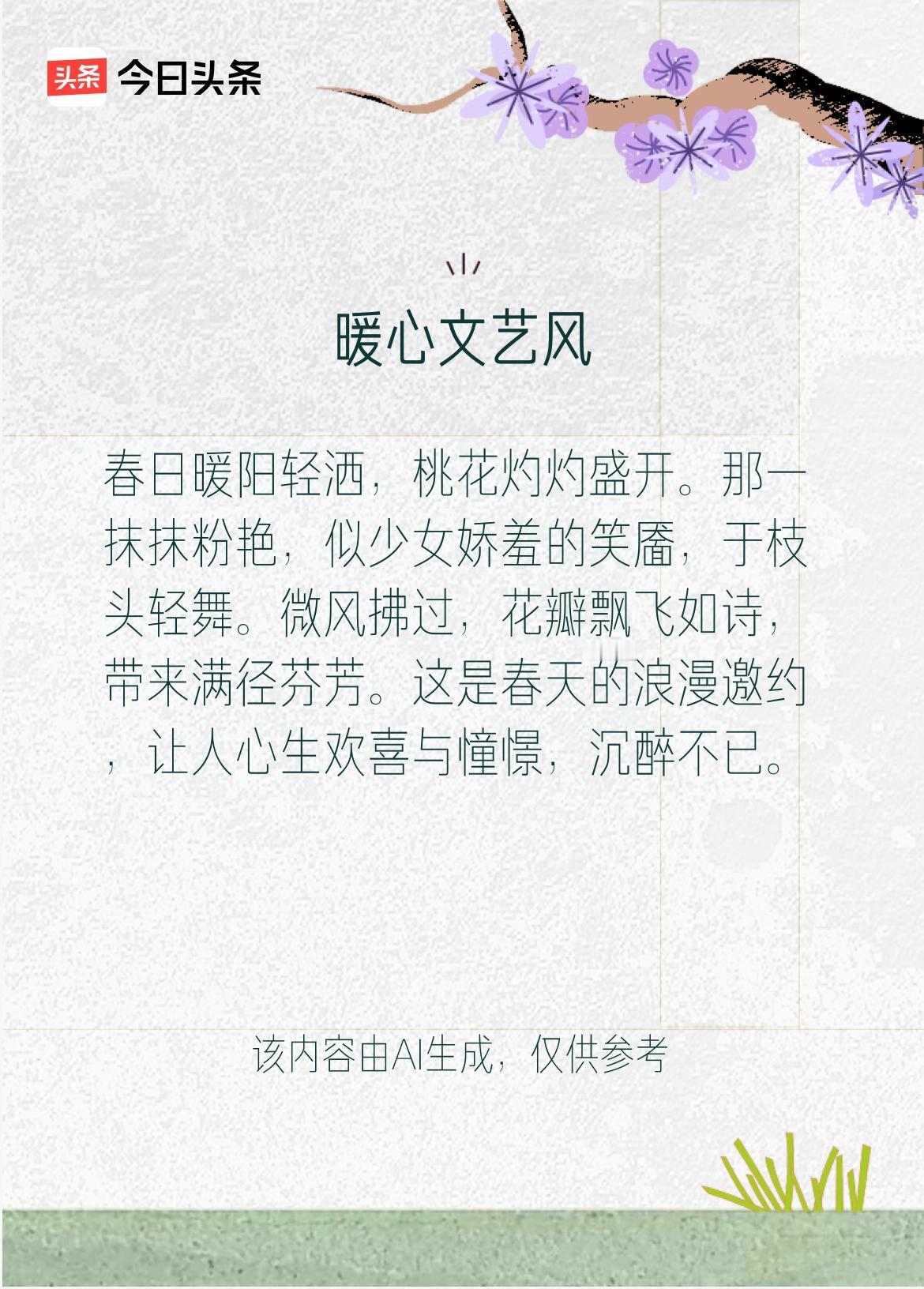 文学创作大会 这春日美景的描述太绝了，仿佛把人瞬间带入了桃花盛开的仙境。桃花那粉