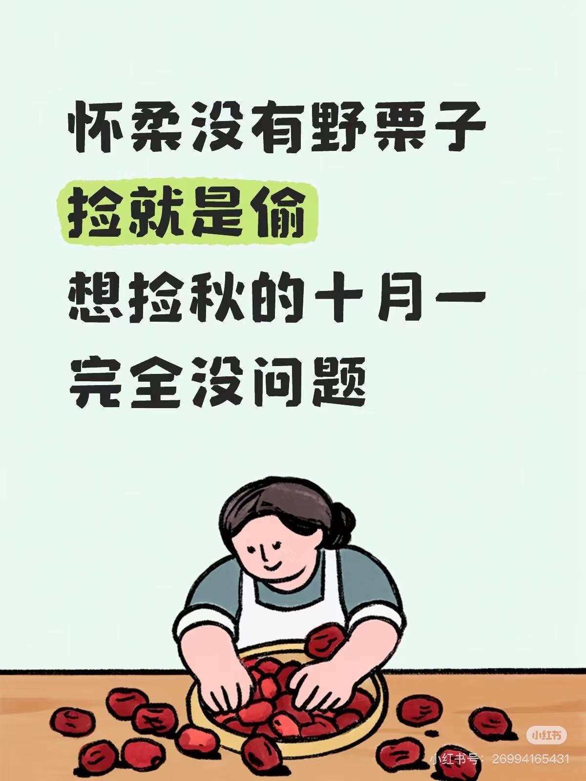北京，怀柔，又到了捡栗子的季节。怀柔栗子，世界闻名，真的是特别好吃。秋高气爽，去