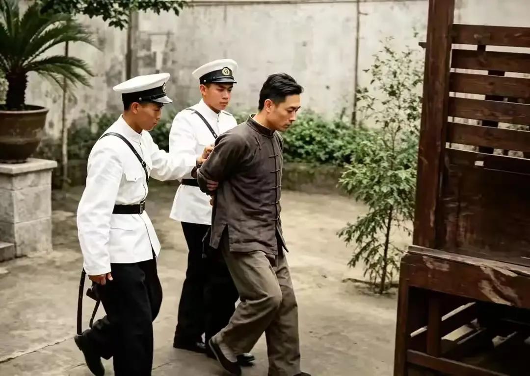 1958年，刽子手杨进兴被押赴刑场时一张罕见的镜头：他双手被反扣，两眼空洞，一脸