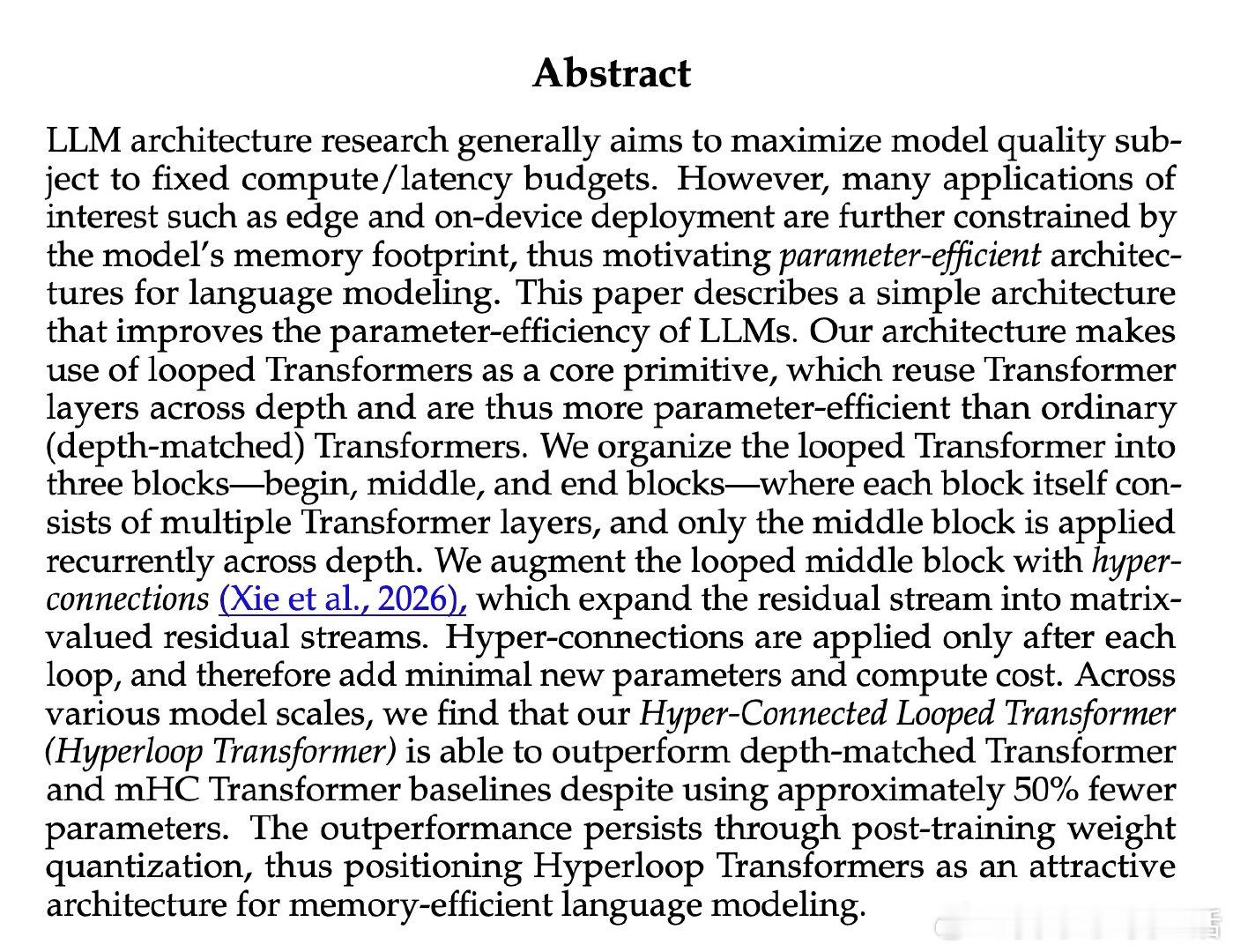 [LG]《Hyperloop Transformers》A Zeitoun, L