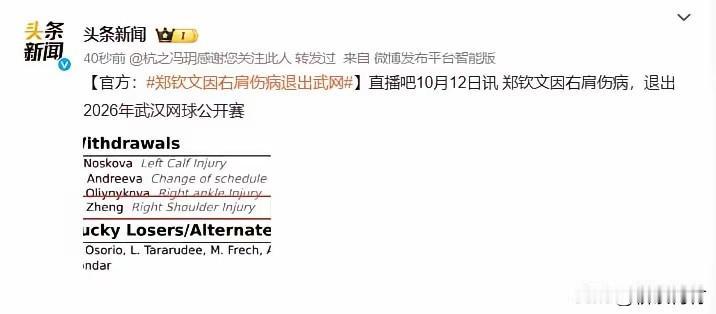 尴尬！中网冠亚军全部退出武网公开赛！

刚刚结束中网，武汉网球公开赛又开始了，令