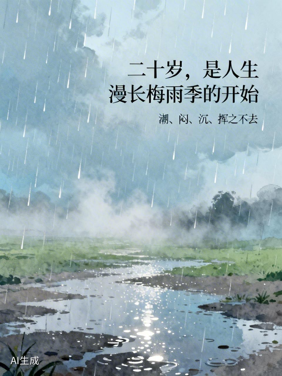 二十岁，是人生漫长梅雨季的开始
 
为什么说，二十岁是人生漫长梅雨季的开始？
 