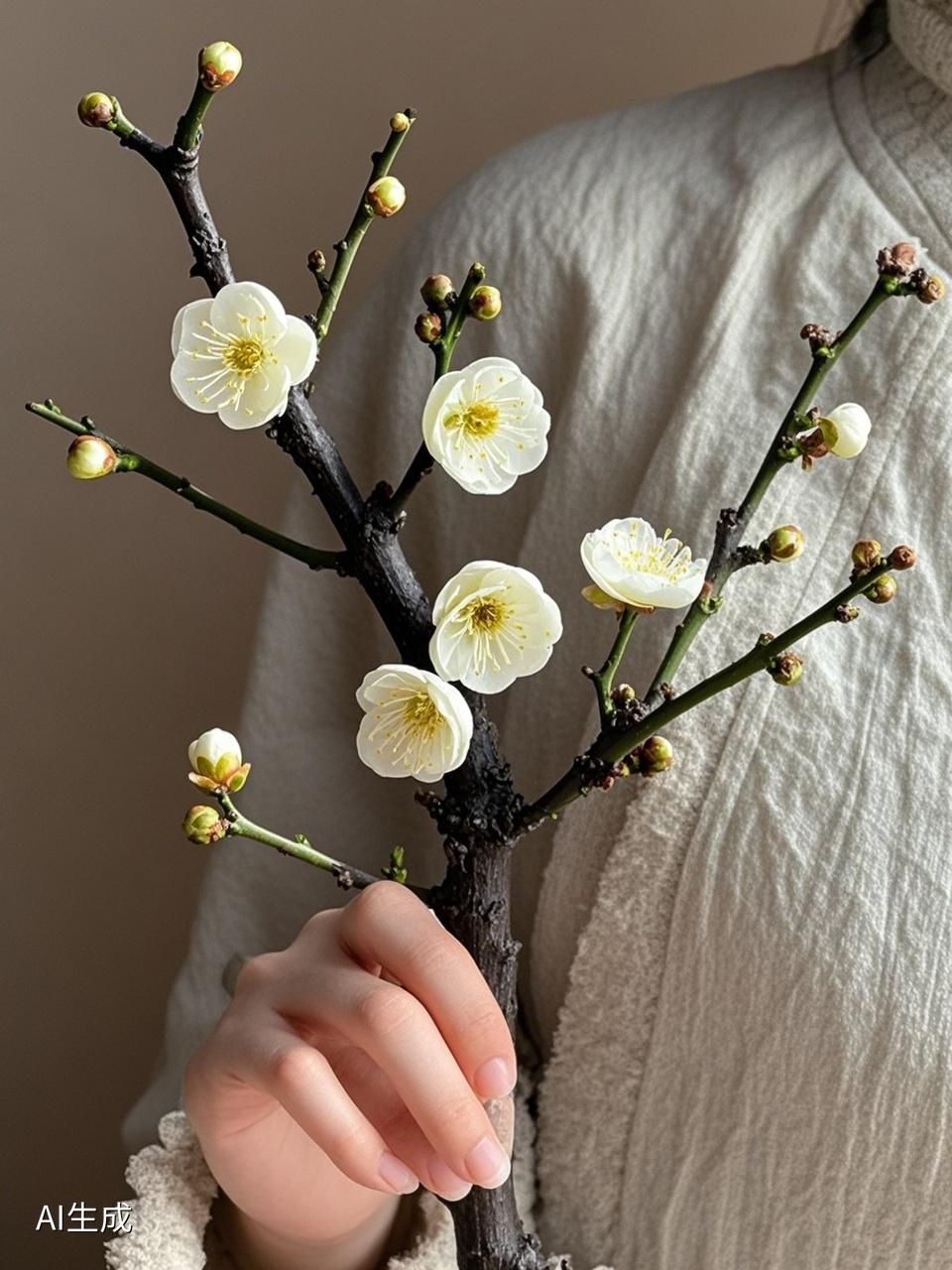 AI妙生图寒香染画卷。