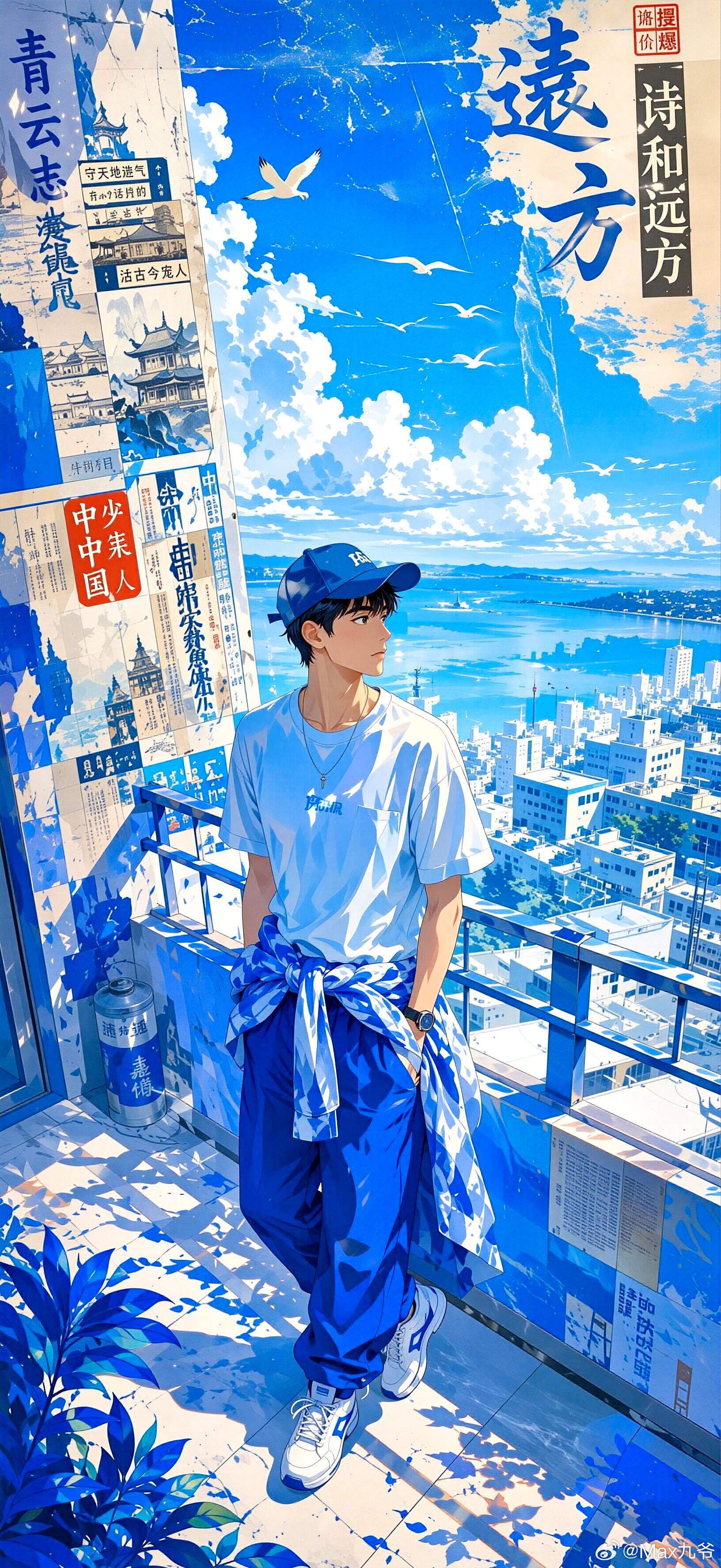 𝓑𝓵𝓾𝓮 𝓶𝓸𝓸𝓭｜少年和远方的故事🚞 延续上一期的蓝色壁纸i